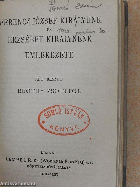 Deák Ferencz husvéti czikke és a kiegyezést védő beszéde/Deák Ferenc második felirati beszéde/Ferencz József királyunk és Erzsébet királynénk emlékezete/Mindszenthi Gábor naplója/Szemelvények Priskos Rhetor töredékeiből