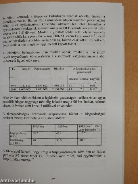 Tagosítások és birtokrendezések Magyarországon a XIX. század közepétől 1956-ig (dedikált példány)