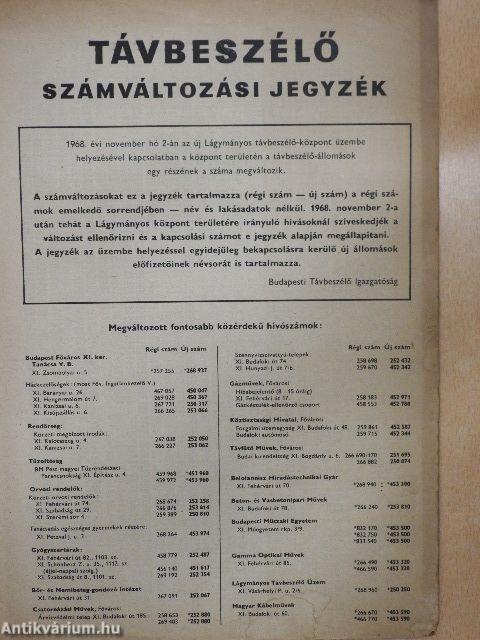 Távbeszélő számváltozási jegyzék