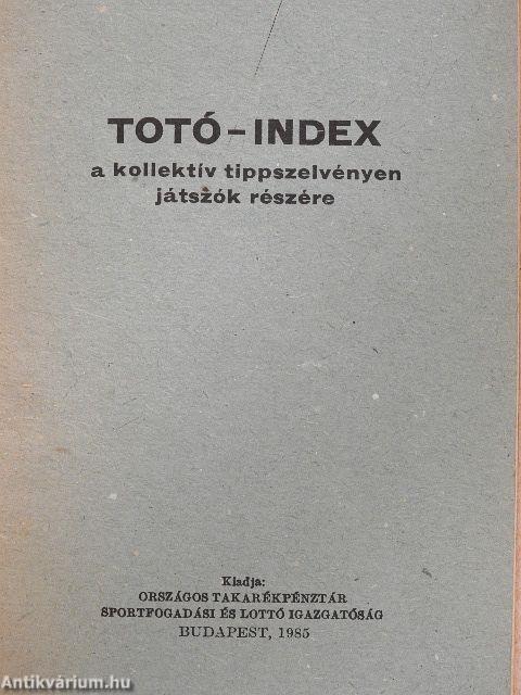 Totó-index a kollektív tippszelvényen játszók részére