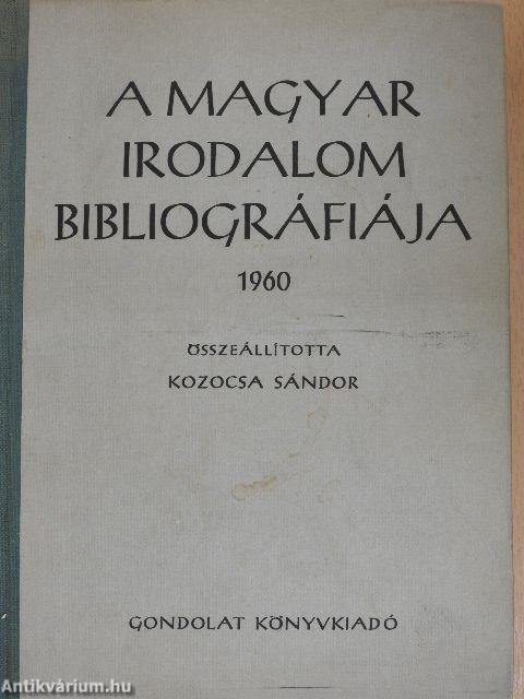 A magyar irodalom bibliográfiája 1960.