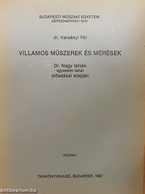 Villamos műszerek és mérések