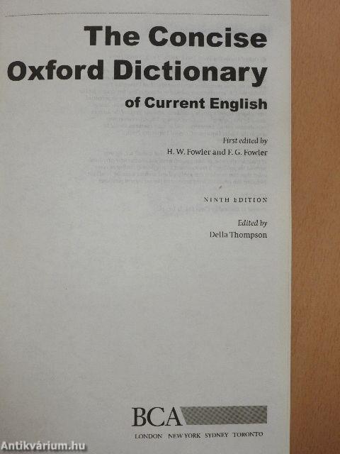 The Concise Oxford Dictionary of Current English