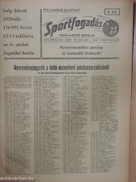 Sportfogadás 1971. (nem teljes évfolyam)