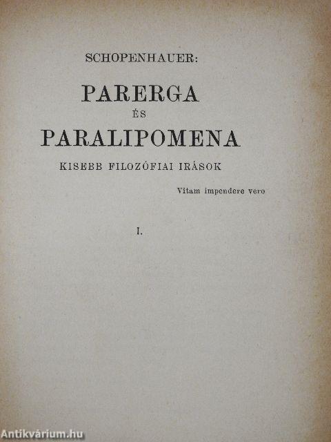 Parerga és paralipomena I-IV.