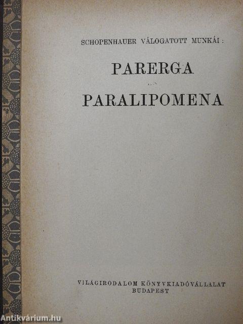 Parerga és paralipomena I-IV.