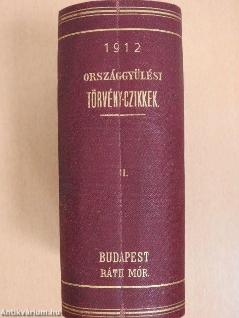 1912-ik évi országgyülési törvénycikkek II. (töredék)