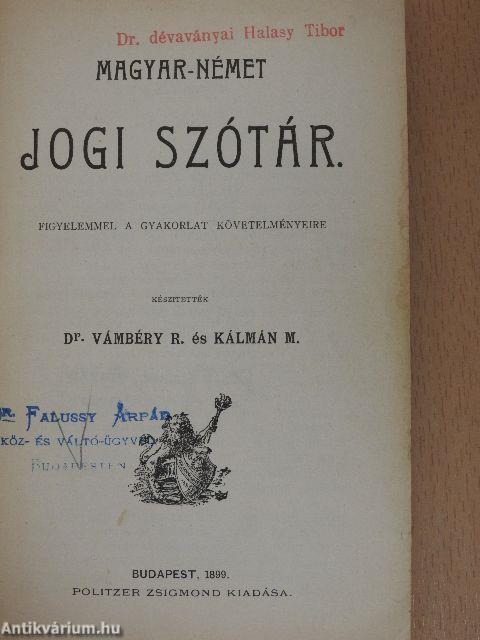 Magyar-német jogi szótár