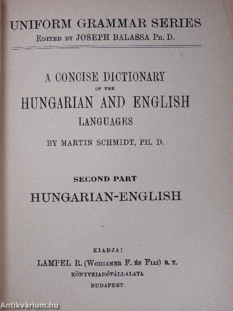 Angol-magyar és magyar-angol szótár I-II.