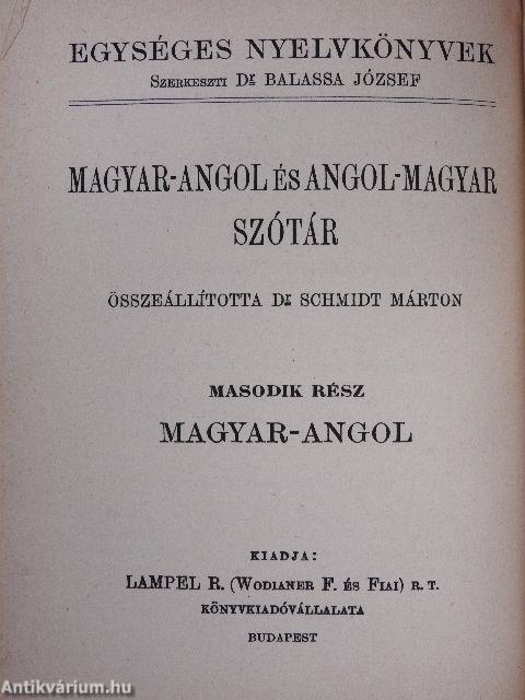 Angol-magyar és magyar-angol szótár I-II.