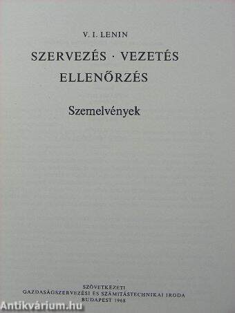 Szervezés, vezetés, ellenőrzés