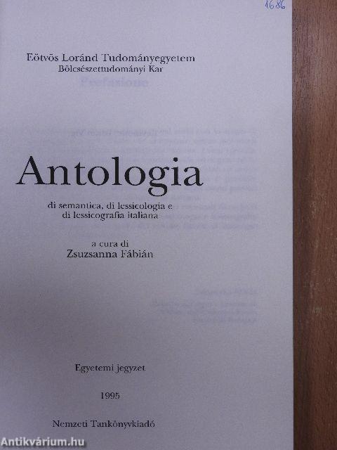 Antologia di semantica, di lessicologia e di lessicografia italiana