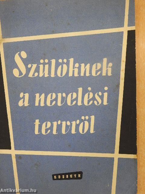 Szülőknek a nevelési tervről