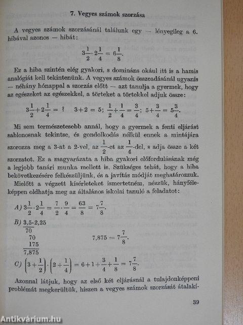 Gondolkodási hibák az általános iskolai matematikaórákon