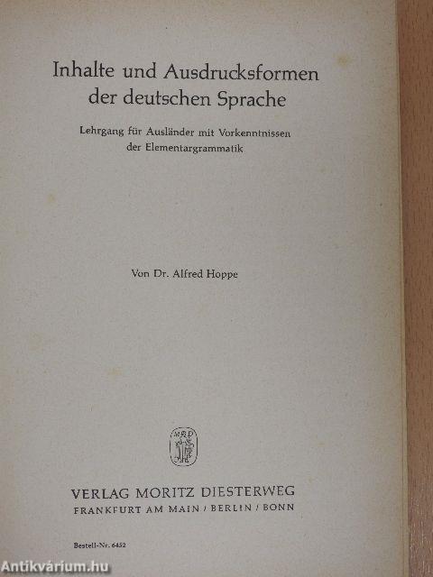 Inhalte und Ausdrucksformen der Deutschen Sprache