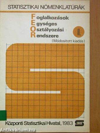 Foglalkozások Egységes Osztályozási Rendszere II. (töredék)