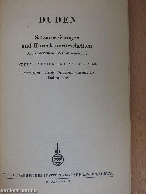 Duden - Satzanweisungen und Korrekturvorschriften