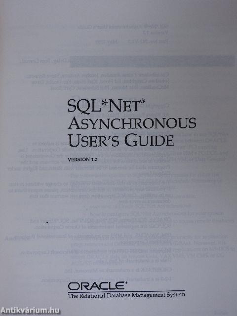 SQL*Net Asynchronous User's Guide