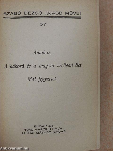 Szabó Dezső ujabb művei 57., 59-60., 66-68.