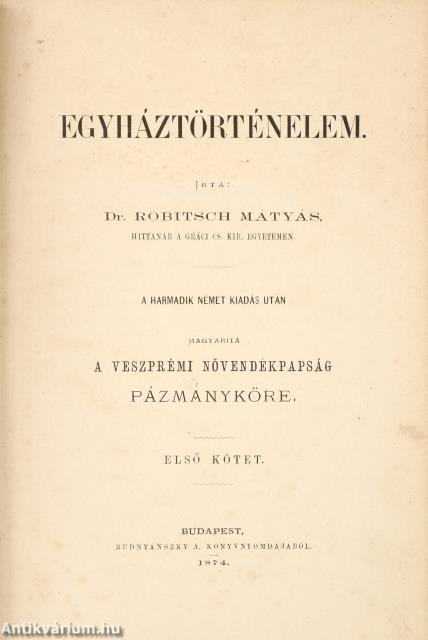 Egyháztörténelem I-II.