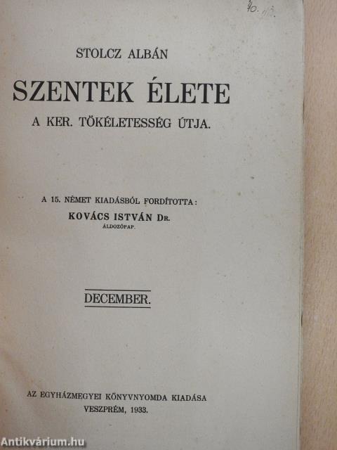 Szentek élete