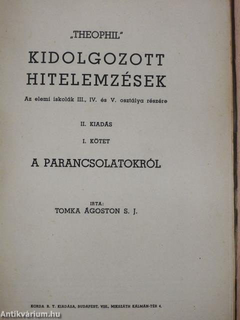 "Theophil" kidolgozott hitelemzések I.