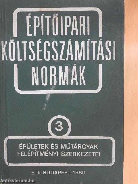 Építőipari költségszámítási normák 3.