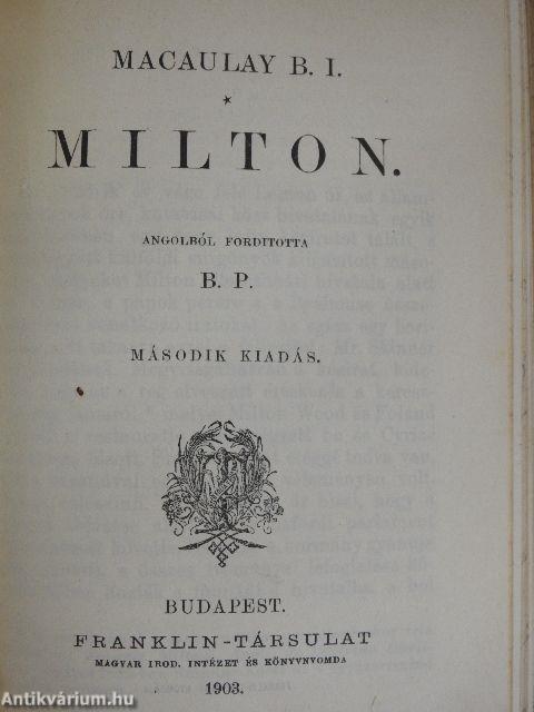 Machiavelli/Lord Bacon/Milton/Byron/Barére Bertrand/A pápaság/Nagy Frigyes/Johnson Sámuel