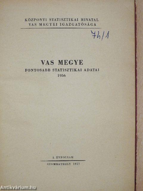 Vas megye fontosabb statisztikai adatai 1956