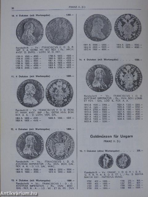 "Austria" Münzkatalog 1792-1975