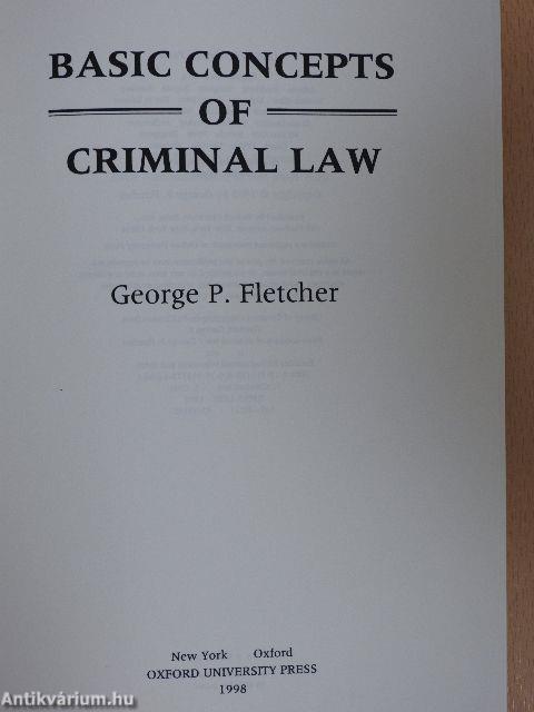 Basic Concepts of Criminal Law