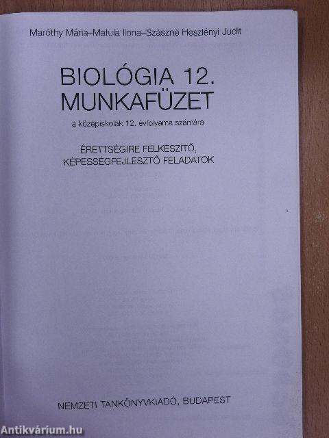 Biológia 12. munkafüzet