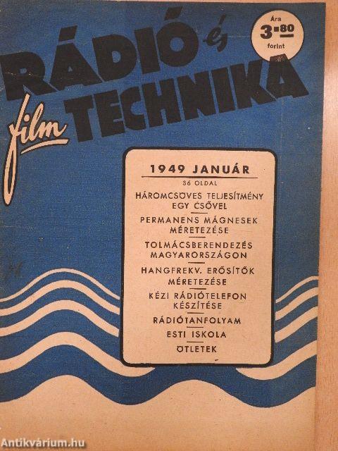 Rádió és filmtechnika 1949. január