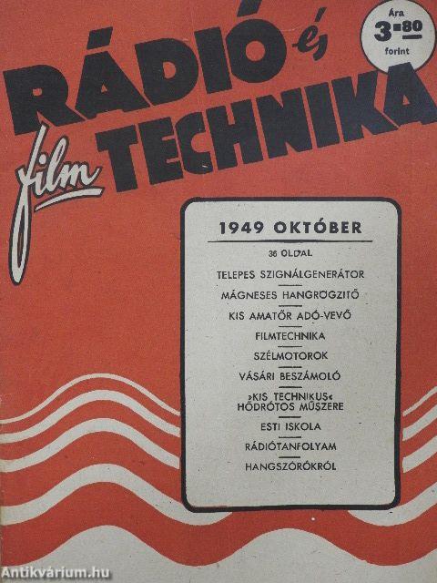 Rádió és filmtechnika 1949. október