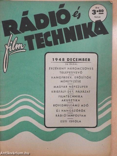 Rádió és filmtechnika 1948. december