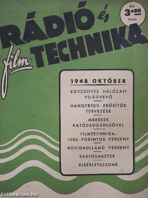 Rádió és filmtechnika 1948. október