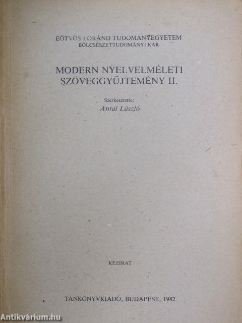 Modern nyelvelméleti szöveggyűjtemény II.