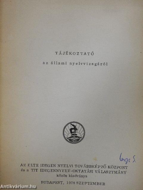 Tájékoztató az állami nyelvvizsgáról