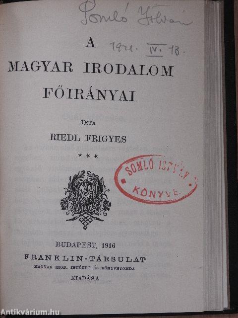 A nemzeti versidomról és az asszonánczról/Az első lopás/Jóka ördöge/A balladáról/Ódák/A középkori magyar irodalom stiljáról/A magyar irodalom főirányai