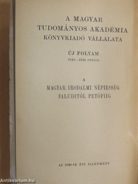 A magyar irodalmi népiesség Faluditól Petőfiig