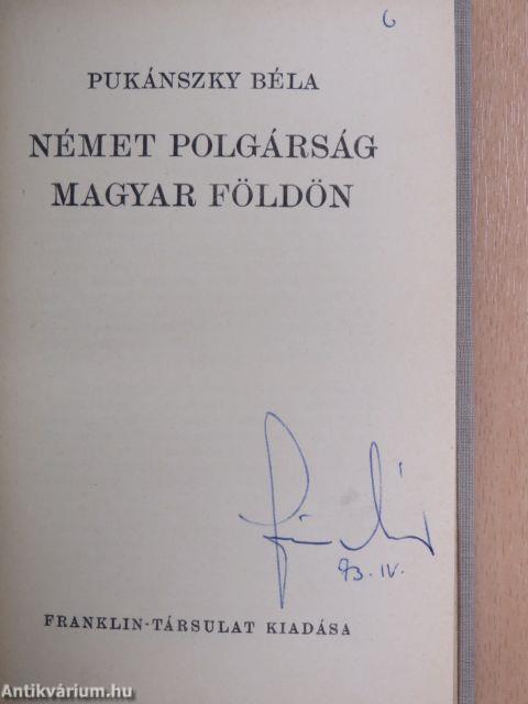 Német polgárság magyar földön