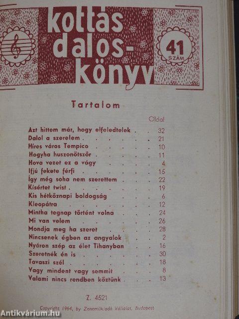 Kottás daloskönyv 1964-1965 (vegyes számok) (10 db)