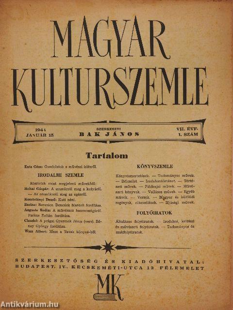 Magyar Kulturszemle 1941. január 15.