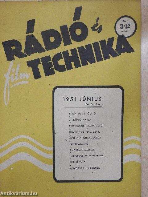 Rádió és filmtechnika 1951. június