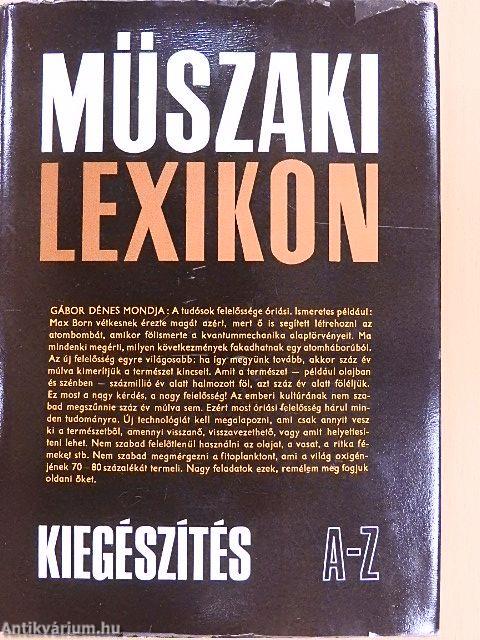 Műszaki lexikon kiegészítés (töredék)