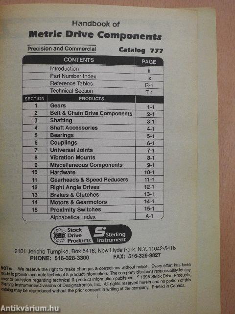 Handbook of Metric Drive Components