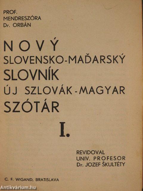 Új szlovák-magyar szótár I. (rossz állapotú)