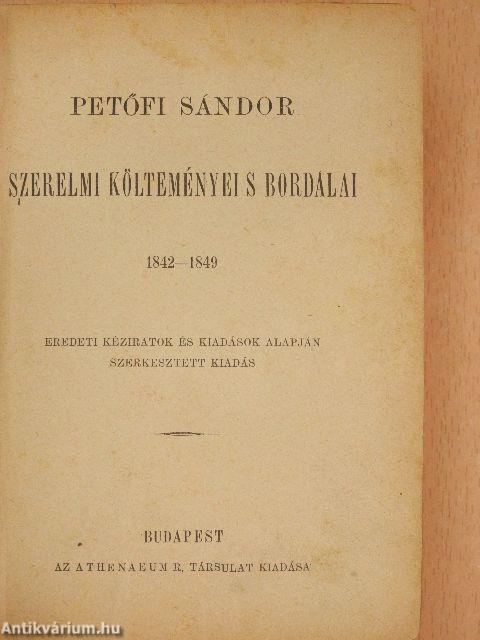 Petőfi Sándor költeményei I-IV. (rossz állapotú)