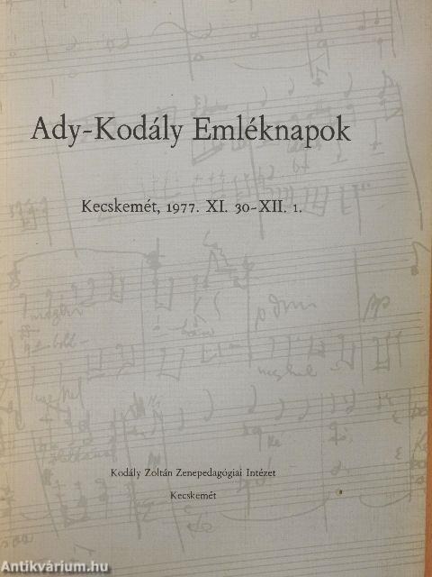 Ady-Kodály Emléknapok