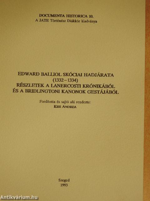 Edward Balliol skóciai hadjárata (1332-1334)